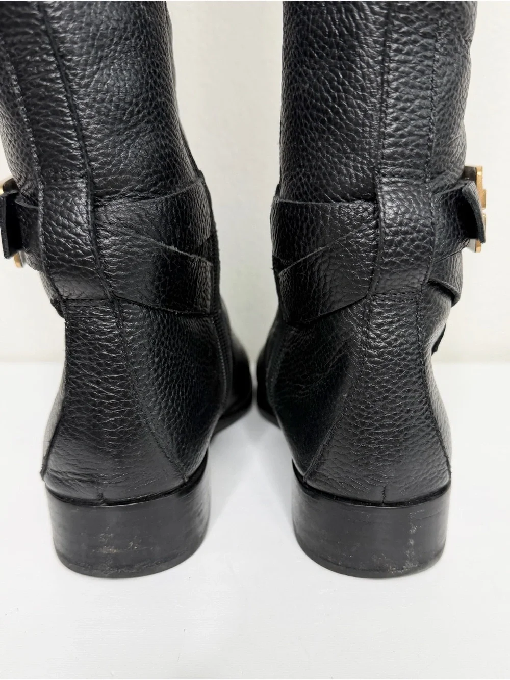 Tory Burch Brooke Classic Black Knee High Leather Riding Boots Size 6